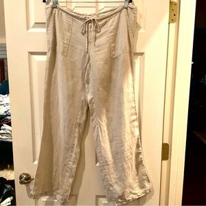 Victorias Secret Flax Linen Drawstring Pants Size 6